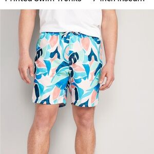 NWT Old Navy Swimsuit Mens match the family print swimsuit trucks S bathing suit